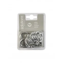 LINEA SOLUTIONS 12MM - SET 10 ANELLI PER TENDA IN PLASTICA COLORE CROMATO : vendita online LINEA SOLUTIONS 12MM - SET 10 ANELLI PER TENDA IN PLASTICA COLORE CROMATO in offerta