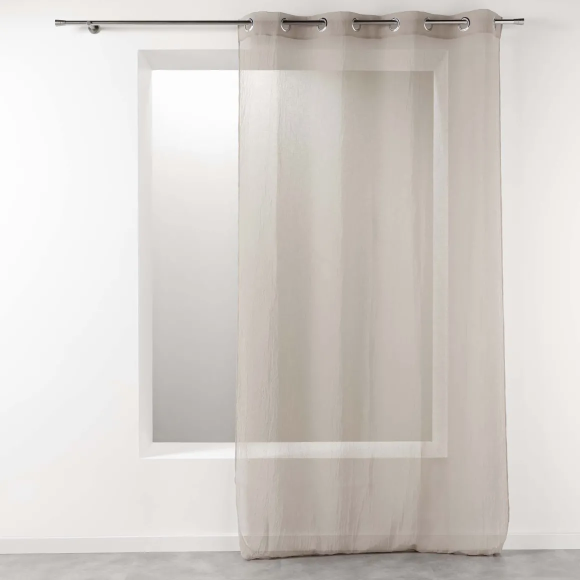 LINEA TELMA - TENDA CON OCCHIELLI IN STAMIGNA EFFETTO STROPICCIATO 140X280CM MARRONE: vendita online LINEA TELMA - TENDA CON OCCHIELLI IN STAMIGNA EFFETTO STROPICCIATO 140X280CM MARRONE in offerta