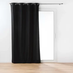LINEA TWILY - TENDA CON OCCHIELLI IN COTONE/POLIESTERE 135X260CM NERO: vendita online LINEA TWILY - TENDA CON OCCHIELLI IN COTONE/POLIESTERE 135X260CM NERO in offerta