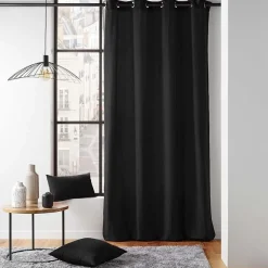 LINEA TWILY - TENDA CON OCCHIELLI IN COTONE/POLIESTERE 135X260CM NERO: vendita online LINEA TWILY - TENDA CON OCCHIELLI IN COTONE/POLIESTERE 135X260CM NERO in offerta