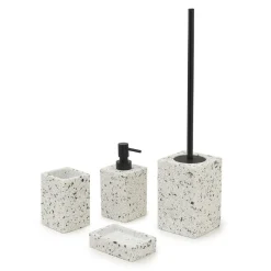 LINEA ZOE - PORTA SAPONE GRANIGLIA BIANCO/NERO