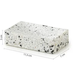 LINEA ZOE - PORTA SAPONE GRANIGLIA BIANCO/NERO