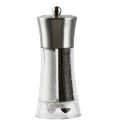 MACINA PEPE E SALE DUAL BIG IN ACRILICO E INOX H. 19CM