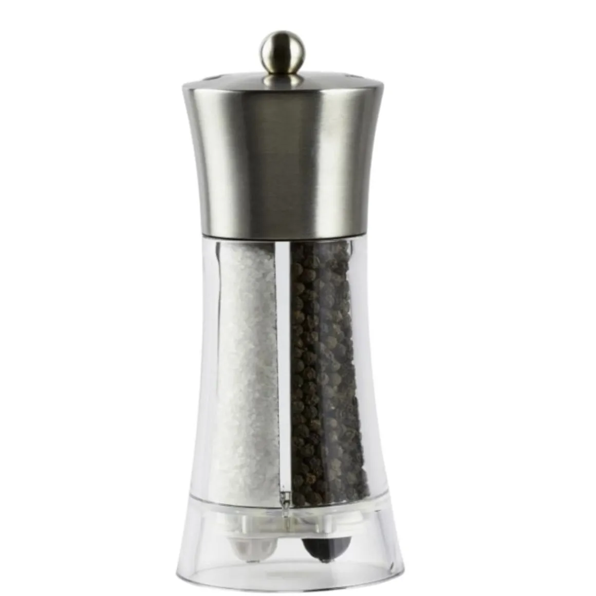 MACINA PEPE E SALE DUAL BIG IN ACRILICO E INOX H. 19CM