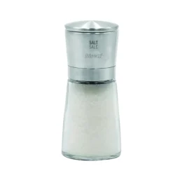 MACINA SALE LA SPEZIA IN VETRO E ACCIAIO H. 14.5CM