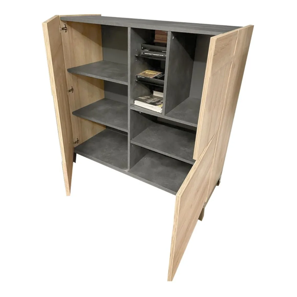 MADIA 3 ANTE NERO PORTLAND E RIVIERA OAK: vendita online MADIA 3 ANTE NERO PORTLAND E RIVIERA OAK in offerta