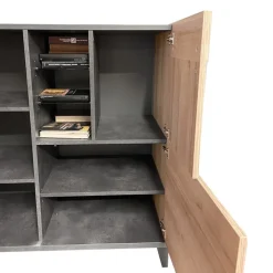 MADIA 3 ANTE NERO PORTLAND E RIVIERA OAK: vendita online MADIA 3 ANTE NERO PORTLAND E RIVIERA OAK in offerta