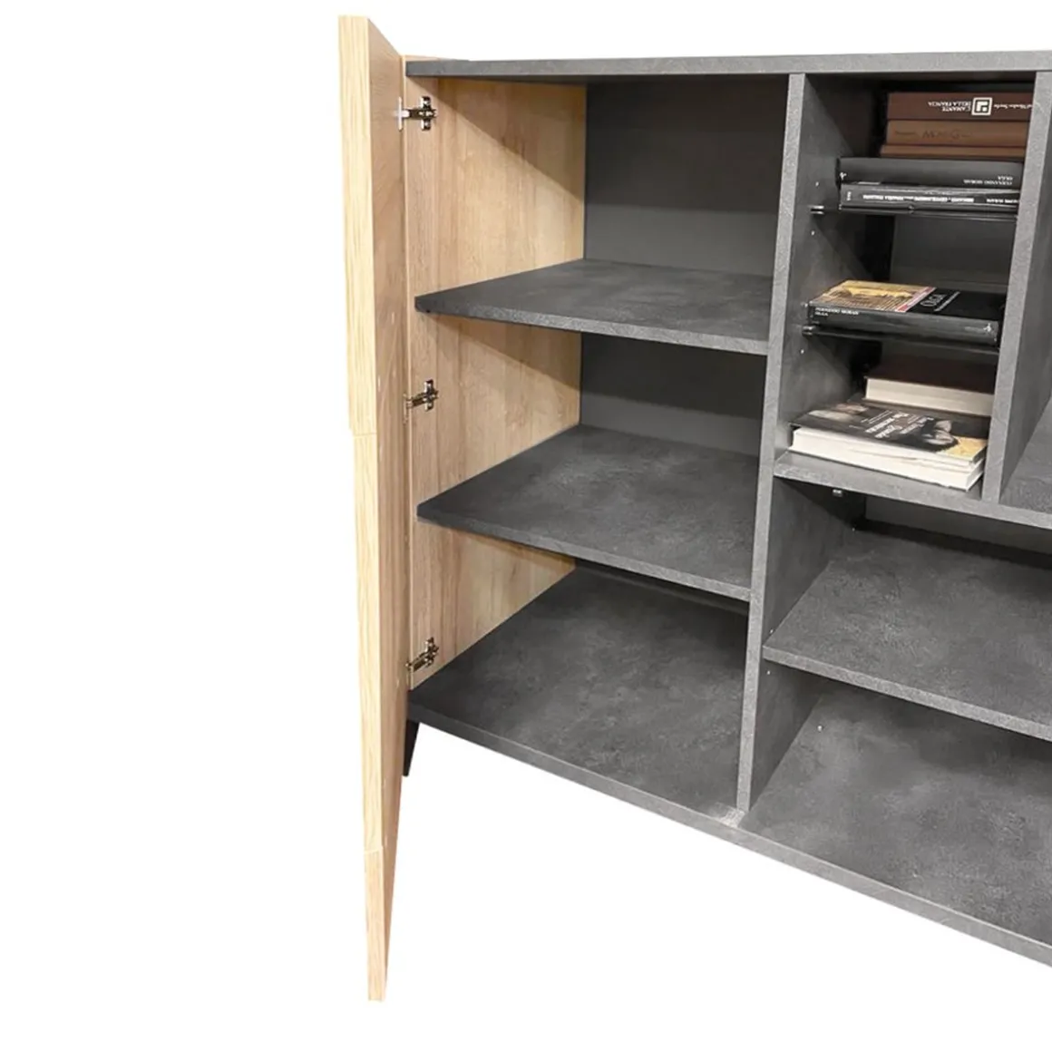 MADIA 3 ANTE NERO PORTLAND E RIVIERA OAK: vendita online MADIA 3 ANTE NERO PORTLAND E RIVIERA OAK in offerta