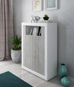 MADIA REVEN BIANCO FRASSINATO E CEMENTO: vendita online MADIA REVEN BIANCO FRASSINATO E CEMENTO in offerta