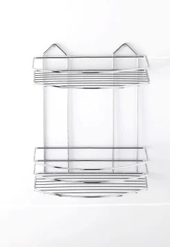 MENSOLA PER DOCCIA 2 RIPIANI CM 26X14 H.30 CROMO