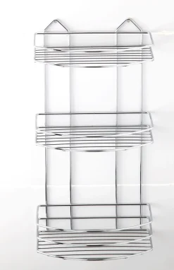 MENSOLA PER DOCCIA 3 RIPIANI CM 24X15 H.47 CROMO