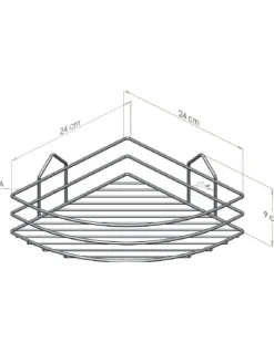 MENSOLA ANGOLARE PER DOCCIA CM 24X24 H.9 CROMO