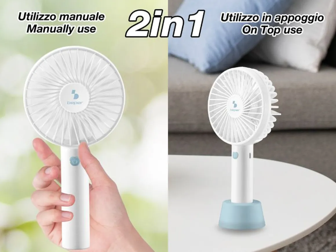 MINI VENTILATORE RICARICABILE CON CAVO USB