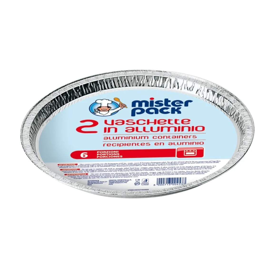 MISTERPACK - SET 2 VASCHETTE PER CROSTATA IN ALLUMINIO 6 PORZIONI