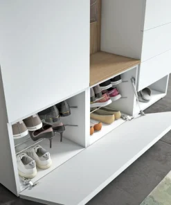 Mobile da ingresso completo bianco e noce 150cm in offerta