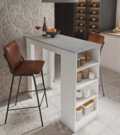 MOBILE BAR TONY CON LIBRERIA BIANCO E BETON: vendita online MOBILE BAR TONY CON LIBRERIA BIANCO E BETON in offerta
