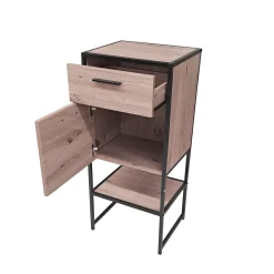 MOBILE CM 40X33 H.91 ROVERE NODATO E METALLO NERO in vendita online