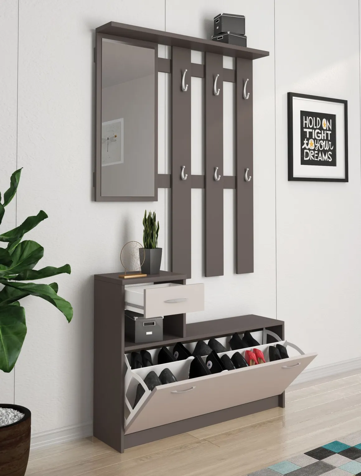 MOBILE DA INGRESSO KEN IN LAMINATO COBALT GREY E CASHMERE: vendita online MOBILE DA INGRESSO KEN IN LAMINATO COBALT GREY E CASHMERE in offerta