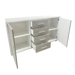 MONILE IN LAMINATO OSSIDO BIANCO - 2 ANTE 4 CASSETTI