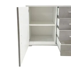 MONILE IN LAMINATO OSSIDO BIANCO - 2 ANTE 4 CASSETTI