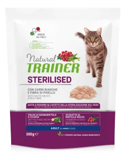NATURAL TRAINER CAT ADULTO CARNI BIANCHE E FIBRA DI PISELLO STERILISED 300GR: vendita online NATURAL TRAINER CAT ADULTO CARNI BIANCHE E FIBRA DI PISELLO STERILISED 300GR in offerta