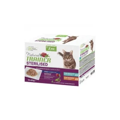 NATURAL TRAINER CAT STERILISED MERLUZZO/TACCHINO 12X85GR UMIDO: vendita online NATURAL TRAINER CAT STERILISED MERLUZZO/TACCHINO 12X85GR UMIDO in offerta