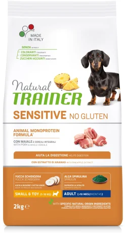 NATURAL TRAINER DOG ADULTO MEDIUM & MAXI SENSITIVE MAIALE E CEREALI INTEGRALI KG 3: vendita online NATURAL TRAINER DOG ADULTO MEDIUM & MAXI SENSITIVE MAIALE E CEREALI INTEGRALI KG 3 in offerta