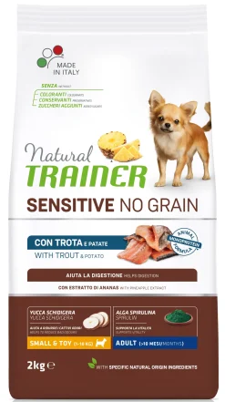 NATURAL TRAINER DOG ADULTO NO GRAIN TROTA 2KG: vendita online NATURAL TRAINER DOG ADULTO NO GRAIN TROTA 2KG in offerta