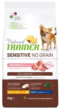 NATURAL TRAINER DOG NO GRAIN MAIALE 12KG: vendita online NATURAL TRAINER DOG NO GRAIN MAIALE 12KG in offerta