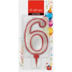 NUMERO 6 GIGANTE CON BRILLANTINI H 11CM E SUPPORTO 1,3CM : vendita online NUMERO 6 GIGANTE CON BRILLANTINI H 11CM E SUPPORTO 1,3CM in offerta