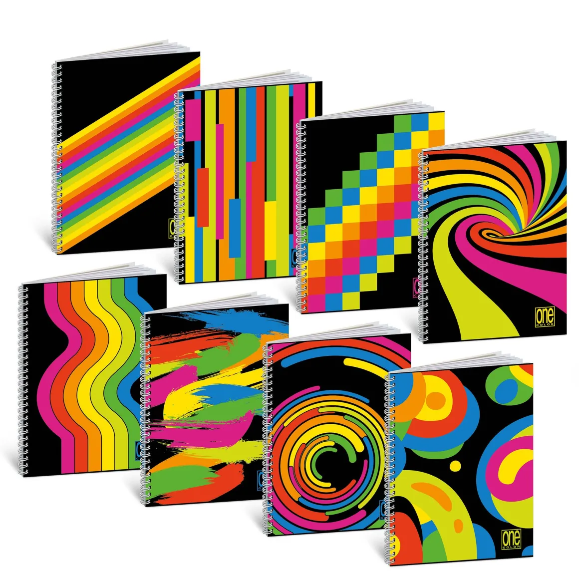 ONE COLOR - QUADERNO AD ANELLI BLACK AND FLUO 60 FOGLI A4+ QUADRETTI ASS.: vendita online ONE COLOR - QUADERNO AD ANELLI BLACK AND FLUO 60 FOGLI A4+ QUADRETTI ASS. in offerta