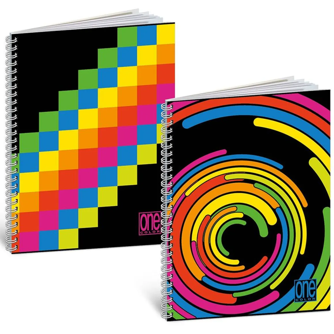ONE COLOR - QUADERNO AD ANELLI BLACK AND FLUO 60 FOGLI A4+ QUADRETTI ASS.: vendita online ONE COLOR - QUADERNO AD ANELLI BLACK AND FLUO 60 FOGLI A4+ QUADRETTI ASS. in offerta