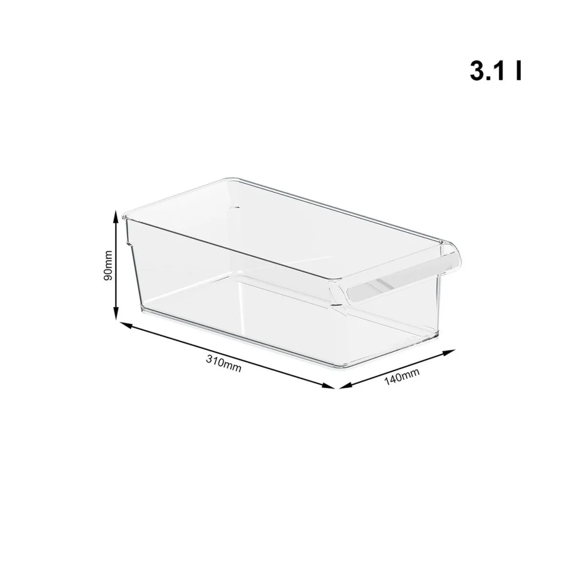 ORGANIZZATORE PER FRIGO LINEA LOFT IN PLASTICA 31X14 H. 9CM 3.1LT