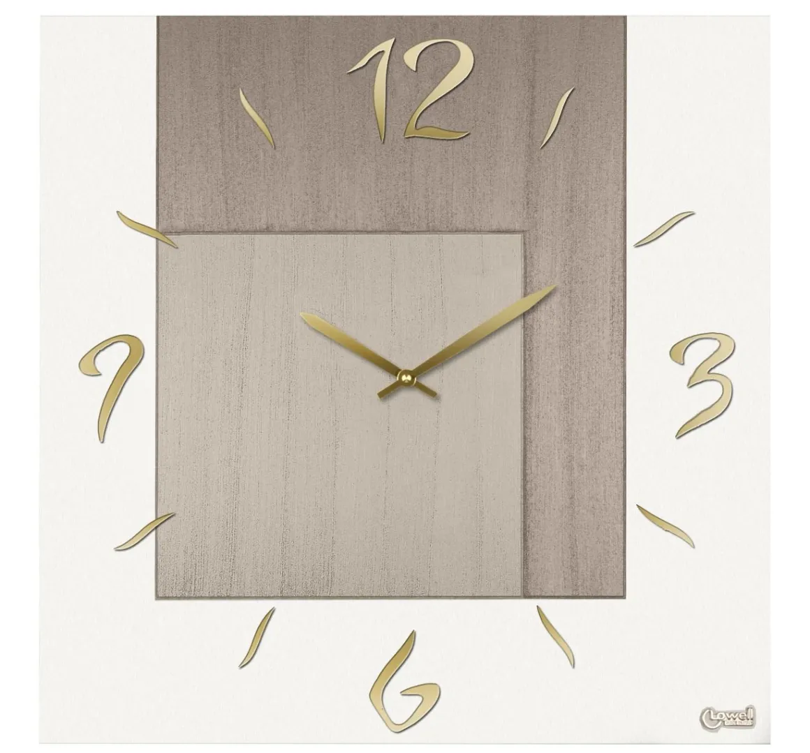 OROLOGIO DA PARETE BIANCO PERLA TORTORA E BRONZO 50X50CM: vendita online OROLOGIO DA PARETE BIANCO PERLA TORTORA E BRONZO 50X50CM in offerta