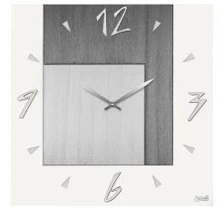 OROLOGIO DA PARETE BIANCO PERLA ARGENTO E ANTRACITE 50X50CM: vendita online OROLOGIO DA PARETE BIANCO PERLA ARGENTO E ANTRACITE 50X50CM in offerta