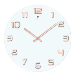 OROLOGIO DA PARETE IN VETRO BIANCO E ROSE GOLD DIAM. 38CM: vendita online OROLOGIO DA PARETE IN VETRO BIANCO E ROSE GOLD DIAM. 38CM in offerta