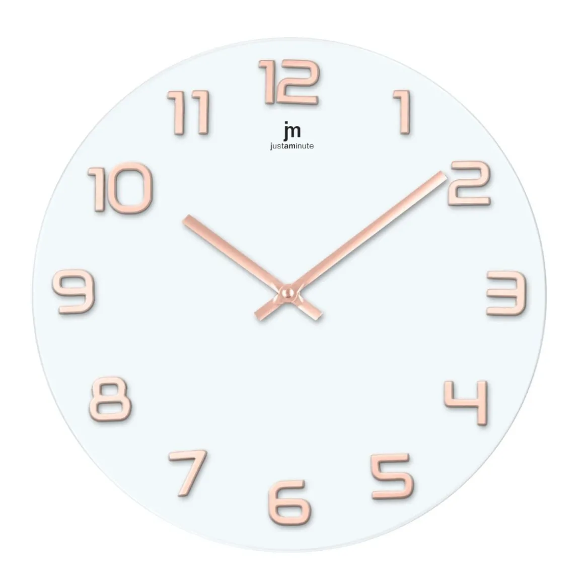 OROLOGIO DA PARETE IN VETRO BIANCO E ROSE GOLD DIAM. 38CM: vendita online OROLOGIO DA PARETE IN VETRO BIANCO E ROSE GOLD DIAM. 38CM in offerta