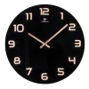 OROLOGIO DA PARETE IN VETRO NERO E ROSE GOLD DIAM. 38CM: vendita online OROLOGIO DA PARETE IN VETRO NERO E ROSE GOLD DIAM. 38CM in offerta