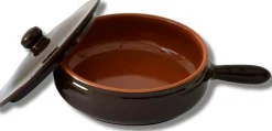 PADELLA 1 MANICO LINEA BRUNA IN TERRACOTTA DIAM. 19CM