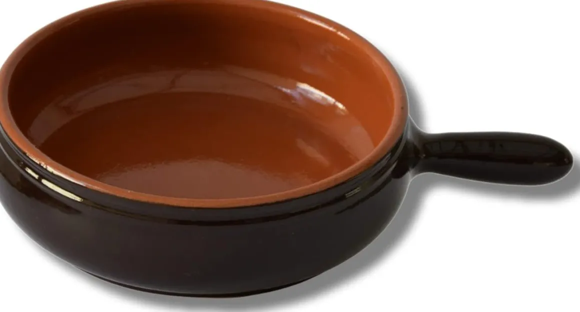 PADELLA 1 MANICO LINEA BRUNA IN TERRACOTTA DIAM. 19CM