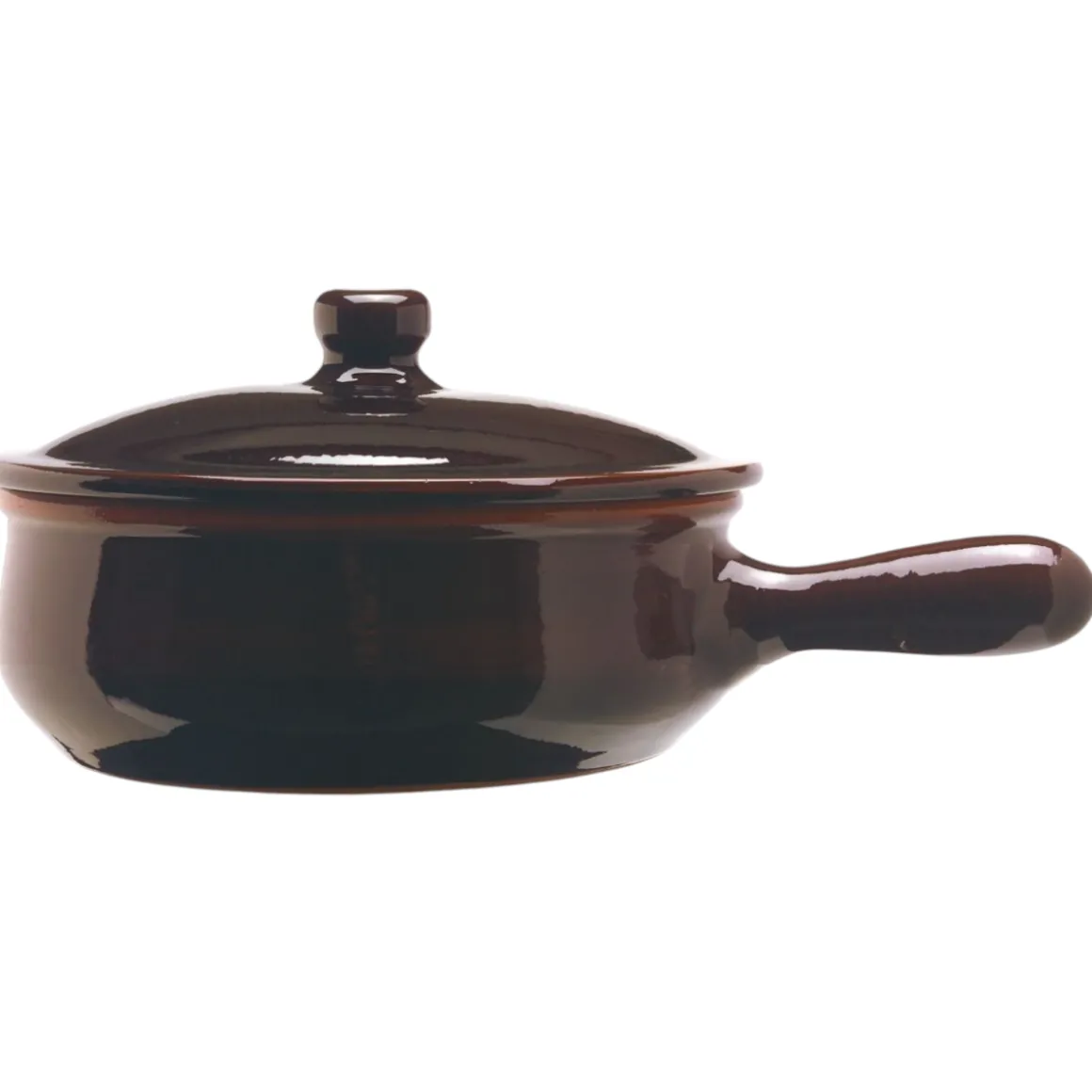 PADELLA 1 MANICO LINEA BRUNA IN TERRACOTTA DIAM. 25CM