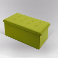 PANCA CONTENITORE PIEGHEVOLE 80X40 H. 40 TESSUTO VERDE: vendita online PANCA CONTENITORE PIEGHEVOLE 80X40 H. 40 TESSUTO VERDE in offerta