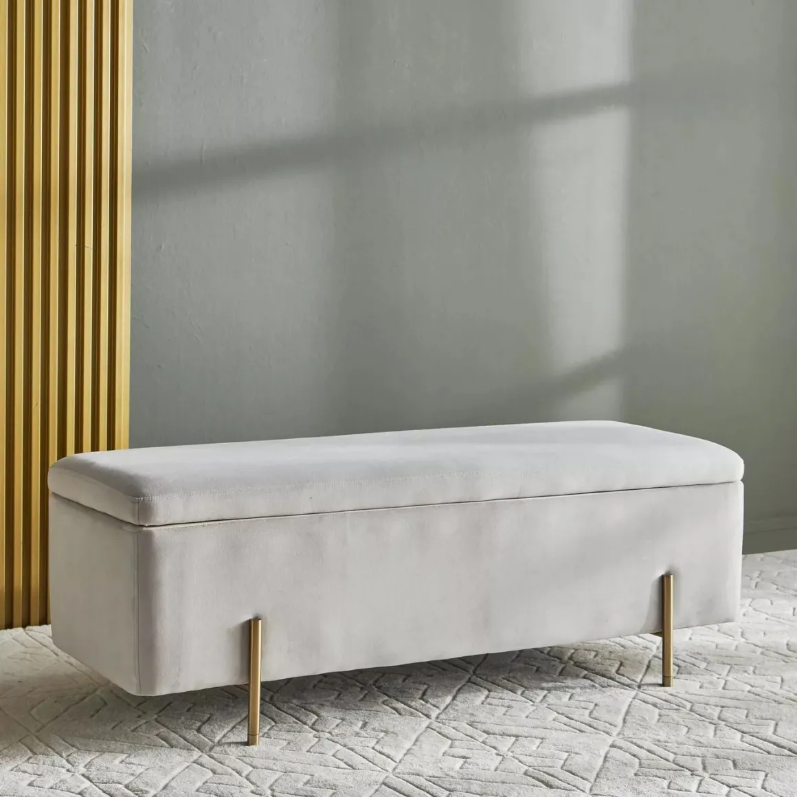 PANCA CONTENITORE CM110X40 H.45CM IN VELLUTO GRIGIO SCURO: vendita online PANCA CONTENITORE CM110X40 H.45CM IN VELLUTO GRIGIO SCURO in offerta