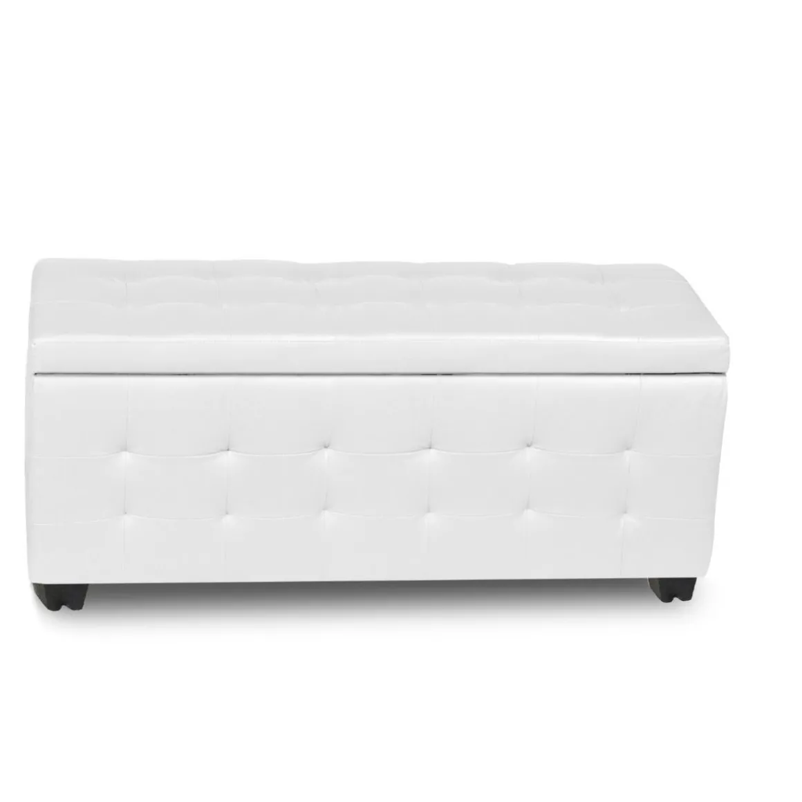PANCA CONTENITORE CM 138X42 H. 46 IN ECOPELLE BIANCA: vendita online PANCA CONTENITORE CM 138X42 H. 46 IN ECOPELLE BIANCA in offerta