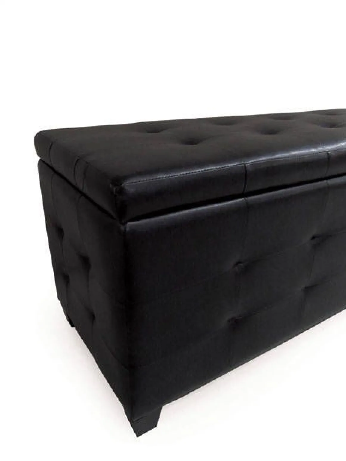 PANCA CONTENITORE CM 138X42 H. 46 IN ECOPELLE NERA: vendita online PANCA CONTENITORE CM 138X42 H. 46 IN ECOPELLE NERA in offerta