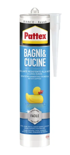 PATTEX CARTUCCIA SILICONE BAGNI & CUCINE 280ml: vendita online PATTEX CARTUCCIA SILICONE BAGNI & CUCINE 280ml in offerta