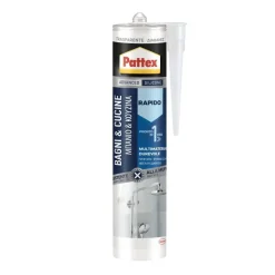 PATTEX CARTUCCIA SILICONE BAGNO SANO RAPIDO TRASPARENTE 300ml: vendita online PATTEX CARTUCCIA SILICONE BAGNO SANO RAPIDO TRASPARENTE 300ml in offerta