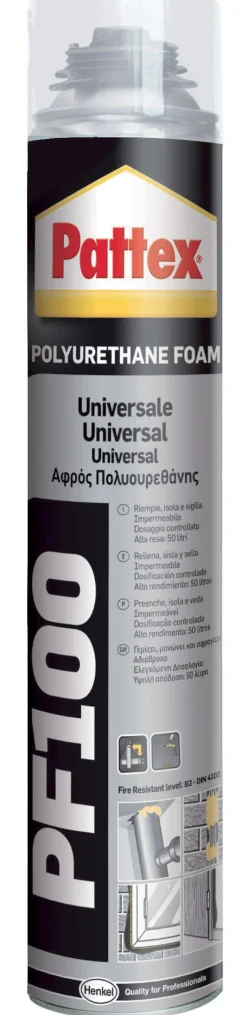 PATTEX PF100 SCHIUMA POLIURETANICA UNIVERSALE PER PISTOLA 750ml: vendita online PATTEX PF100 SCHIUMA POLIURETANICA UNIVERSALE PER PISTOLA 750ml in offerta