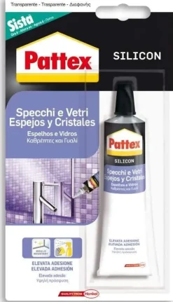 PATTEX SILICONE SPECCHI E VETRI TRASPARENTE 50ml: vendita online PATTEX SILICONE SPECCHI E VETRI TRASPARENTE 50ml in offerta