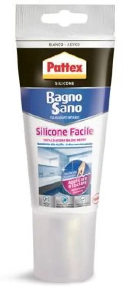 PATTEX TUBO BAGNO SANO SILICONE FACILE BIANCO 150ml: vendita online PATTEX TUBO BAGNO SANO SILICONE FACILE BIANCO 150ml in offerta
